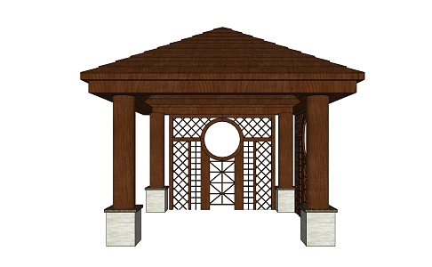 New Chinese Pavilion Corridor New Oriental Zen Pavilion 3d model