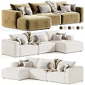 Modern Cozy Upholstered Double Sofa With Throw Pillows Soft Blankets And Various Neutral Fabric Colors