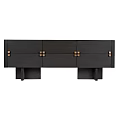 Modern Minimalist Dark TV Stand With Golden Square Handles And Sturdy Legs