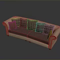 Comfortable Upholstered Sofa With Beige Frame Brown Cushions And Pillows