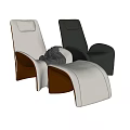 Modern Lounge Chair Design Featuring White And Dark Green Leather With Cozy Blanket And Pillow