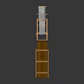Modern Wooden and Metal Open Shelves with Multi Tiered Design for Home Decor