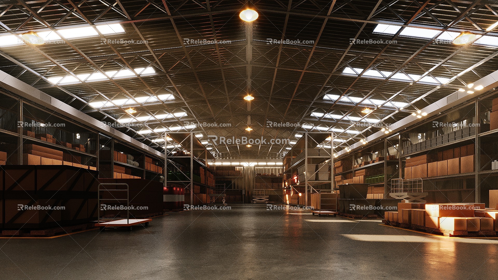 Modern warehouse workshop warehouse 3d model