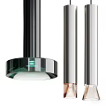 Modern Pendant Lights With Black Silver Metal Green Glass And Transparent Shades