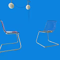 Modern Transparent Single Chair With Metal Frame For Stylish Home Decor