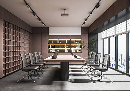 Modern Conference Room Conference Table and Chair Combination Conference Desk Office Desk Negotiation Table and Chair Reception Desk Office Chair 3d model