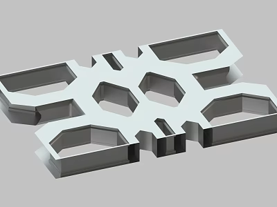 Modern Geometric Modular Structure With Interlocking Hexagonal And Rectangular Cutouts 3d model