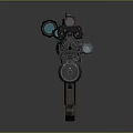 Modern Tactical Assault Rifle With Dual Scopes Suppressor And Metallic Brown Grip
