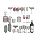 Stylish Glass Cups With Various Shapes And Designs For Home Bar Use