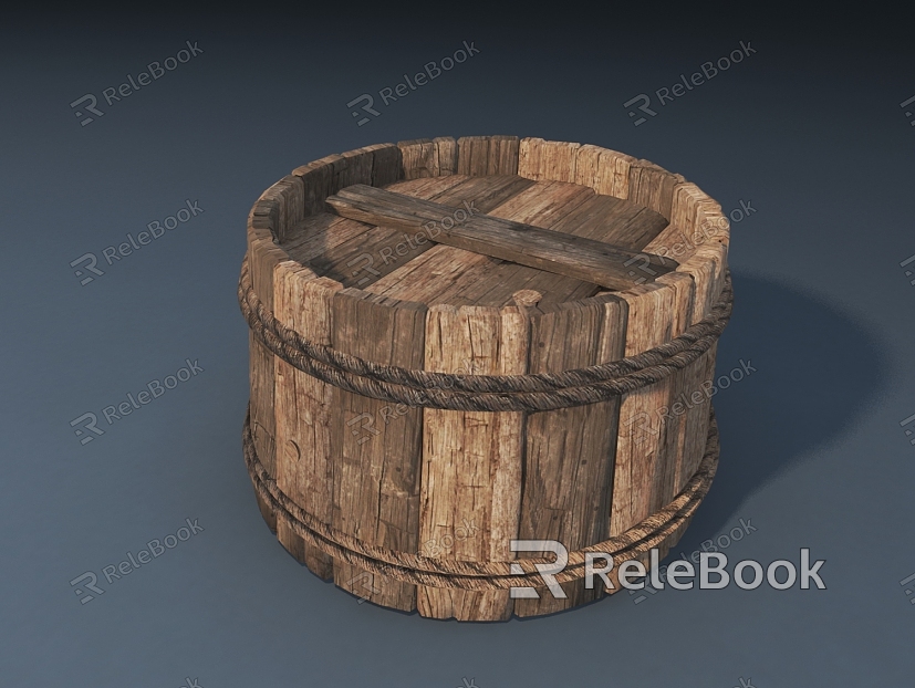 Modern wooden cask seat stool wooden case model