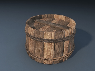 Modern wooden cask seat stool wooden case model