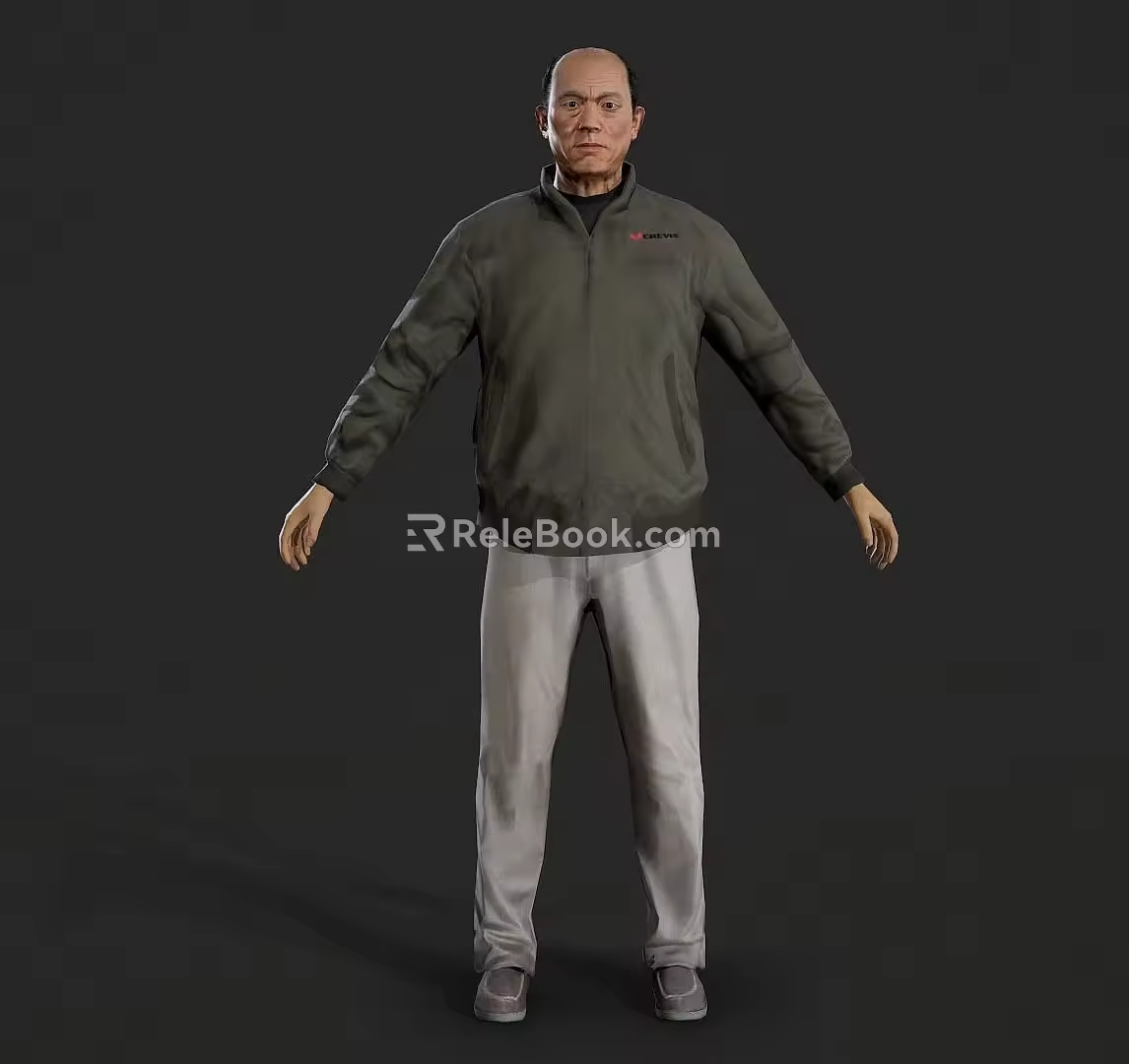 Realistic Mechanical Engineer Realistic Male Man Middle-aged Man Clothes Engineer Worker Boss Manager 3d model