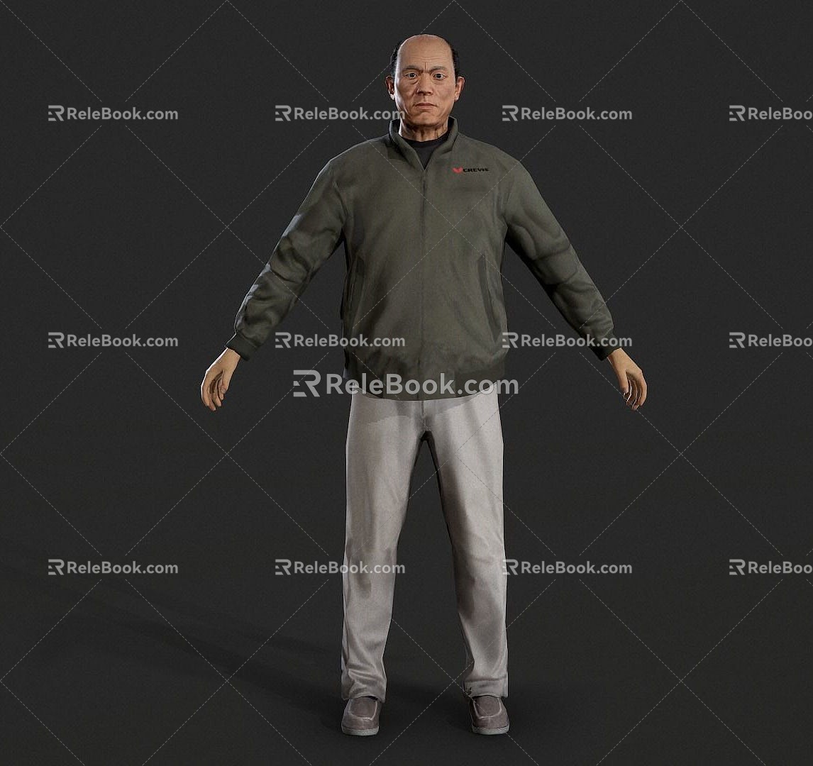 Realistic Mechanical Engineer Realistic Male Man Middle-aged Man Clothes Engineer Worker Boss Manager 3d model