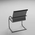 Modern Office Chair With Leather Seat And Metal Armrest Frame Design