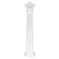 Classical Roman Column Architectural Element with Fluted Shaft and Ornate Capital 3d model