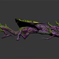 Vibrant Purple Green Dragon With Yellow Patterned Wings And Scaled Body