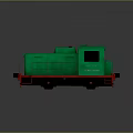 Green Locomotive With Red Base Metal Railings And Side Window Design