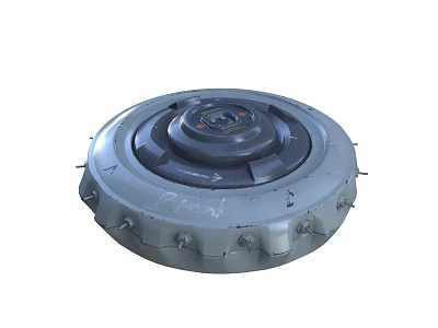 Heavy Circular Military Weapon With Reinforced Casing And Multiple Protruding Tactical Parts 3d model