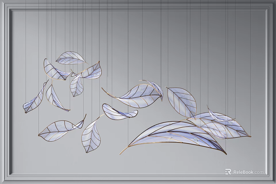 Elegant Leaf Shaped Chandelier With Delicate Hanging Design For Modern Interior 3d model 