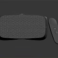 Modern Gray Fabric VR Headset With Wireless Controller And Design Elements
