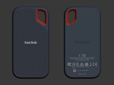 SanDisk 1TB External SSD Portable High Speed Storage Device With Sleek Design 3d model