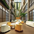 Contemporary Indoor Lounge Space With Green Vertical Gardens And Modern Seating