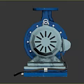 Industrial Blue And Orange Centrifugal Pump With Electric Motor And Base