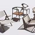 Modern Leisure Accent Chairs With Wooden Frames And Comfortable Fabric Seats