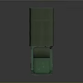 Green Military Truck With Canvas Cover Multiple Wheels And Blue Warning Light