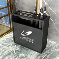 Modern Black Storage Organizer For Stationery With Sleek Design And Logo