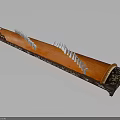 Traditional Chinese Guzheng Musical Instrument With Wooden Body White Strings And Decorative Edges