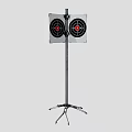 Shooting Target Tripod Stand With Two White Boards And Red Bullseye Targets