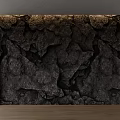 Textured Dark Stone Background Wall With Rustic Surface Design And Wooden Floor Interior 3d model