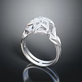 Elegant Silver Filigree Ring With Intricate Hollow Design And Shiny Reflective Surface