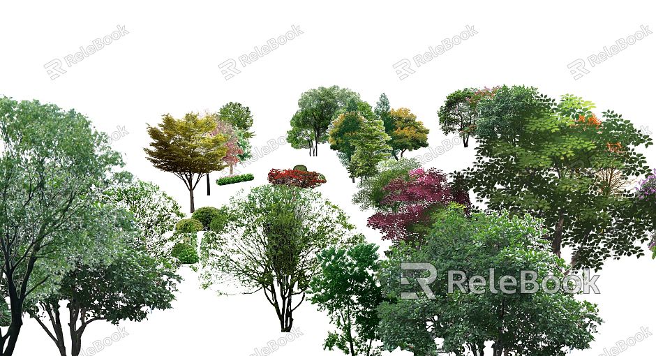 Modern Tree Landscape Plant Flowers model