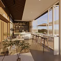 Cafe Dining Space 3d model