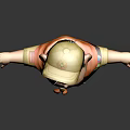 Cute 3D Scout Boy Character with Yellow Cap Orange Scarf Badges Arms Outstretched