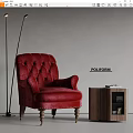 poliform single sofa floor lamp side table 3d model