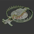 Heavy Duty Metal Animal Trap With Serrated Edges And Spring Mechanism