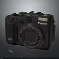 Professional Black Canon G12 Digital Camera With Vintage Electronic Design