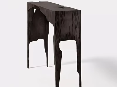 Modern Dark Wood Bar Counter With Unique Leg Design And Sleek Surface 3d model