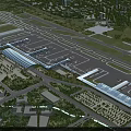 Aerial View Planning Of National Gateway International Aviation Hub With Multi Modal Integrated Transportation