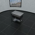 Elegant Modern Nightstand With Gold Frame Glass Top Drawer And Lower Shelf