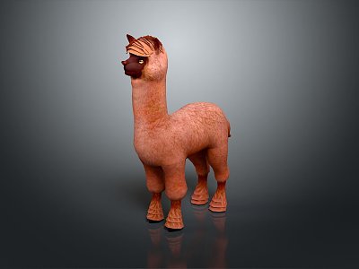 alpaca wool llama alpaca camel sheep humpless moose animal 3d model