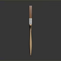 Household Cleaning Brush Featuring Brown Bristles Wooden Handle And Metal Band