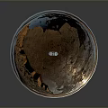 Gray Military Tank On Dry Cracked Ground With Vintage Terrain Features