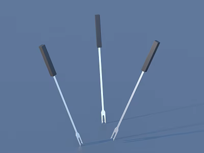 Practical Household Kitchen Tools With Black Handles And Metal Prongs 3d model
