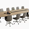 Modern Meeting Room Table and Chair Combination Conference Table Rotating Desk 3d model