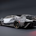 Sleek Silver Sports Car With Aerodynamic Design And Carbon Fiber Accents
