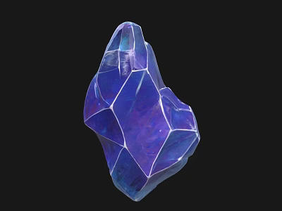 Natural Purple And Blue Faceted Polygonal Raw Gemstone For Jewelry 3d model